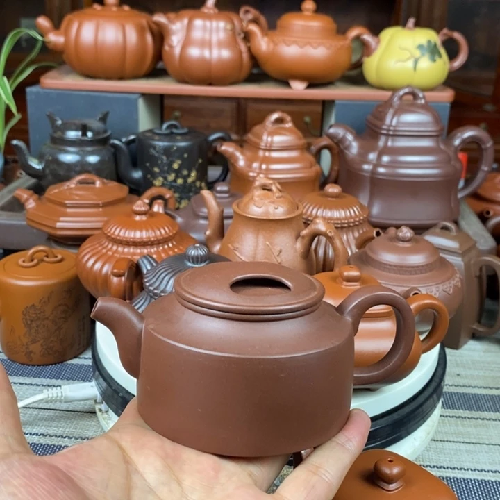 茶壶紫砂牛盖200cc原矿老紫泥特价