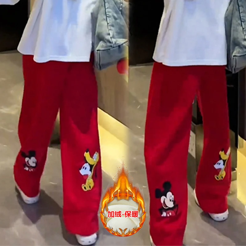 秋冬加绒阔腿宽松休闲裤女装春季新款韩版时尚洋气保暖长裤小个子