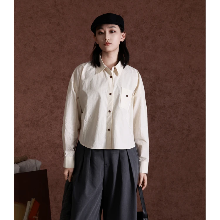 【商场同款新品】西町村屋衬衣春新款口袋设计外套式衬衫XHAA10028