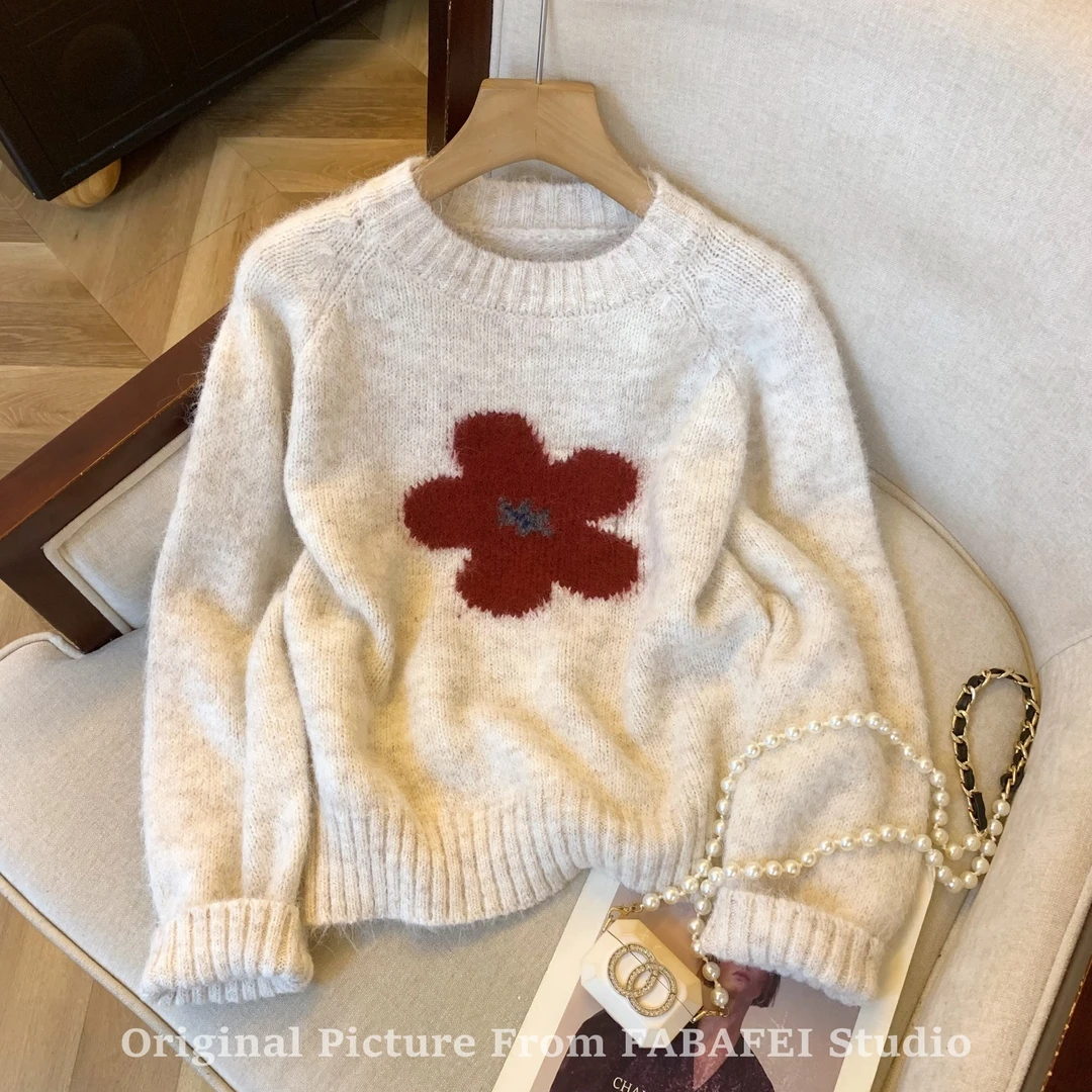 小香风提花杏色毛衣女秋冬2025新款长袖套头羊绒衫慵懒软糯针织衫