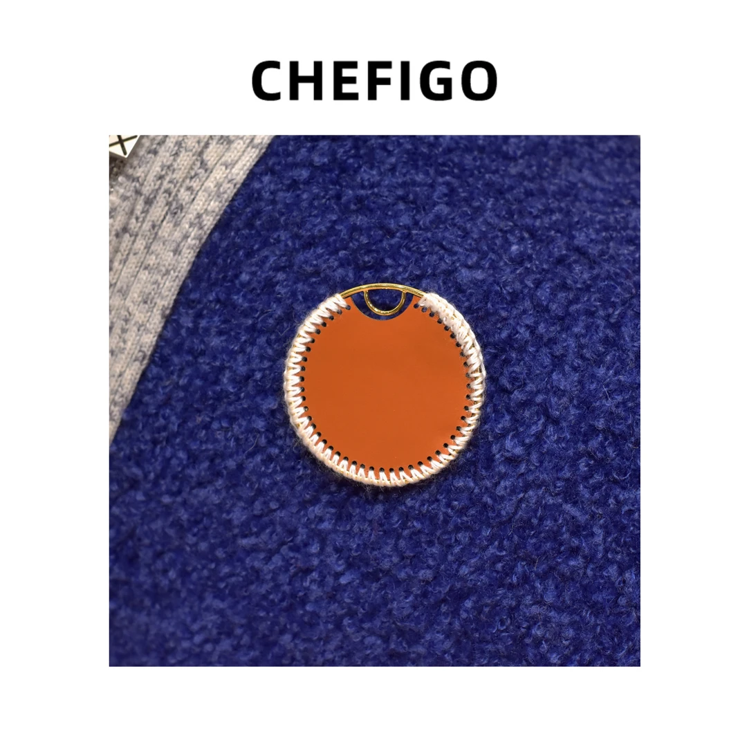 合金皮质胸针 CHEFIGO时尚百搭纯手工皮质胸针