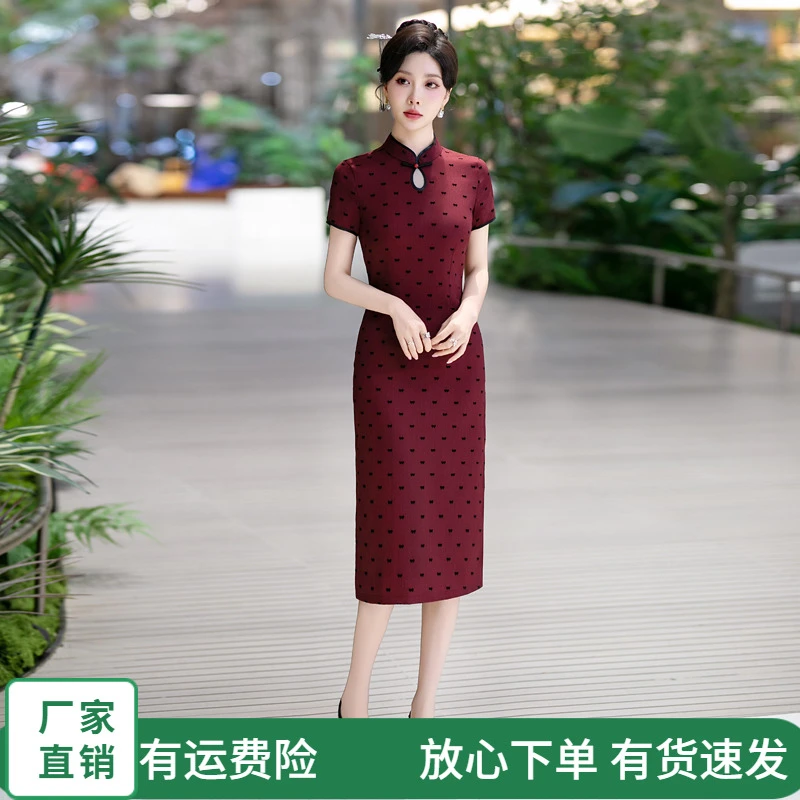 改良版旗袍连衣裙气质显瘦优雅设计日常修身短款