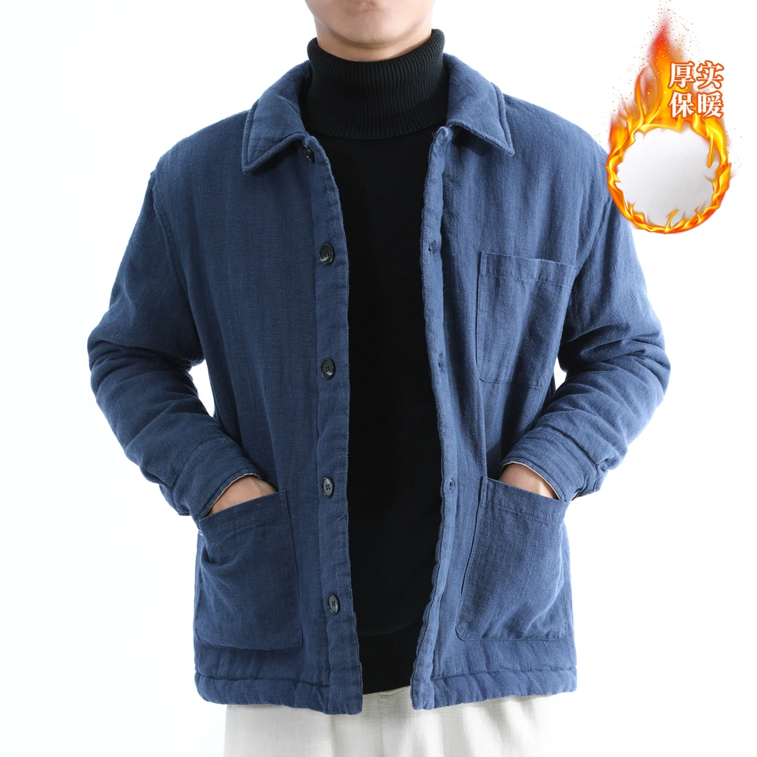 冬季加厚棉衣外套男士户外休闲保暖棉麻宽松棉服棉袄平替好物外套