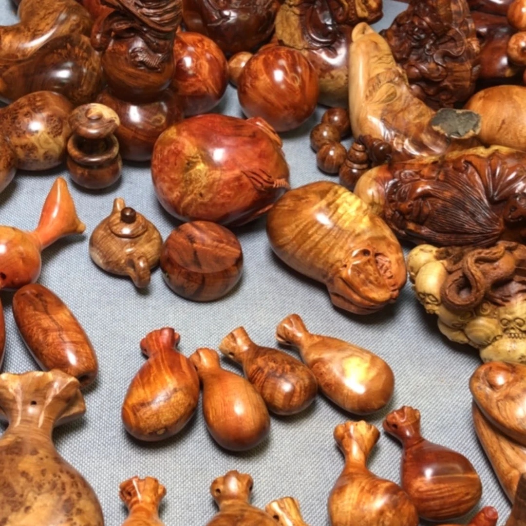 【闪购商品】木懒***字麻梨疙瘩火琉璃手把件