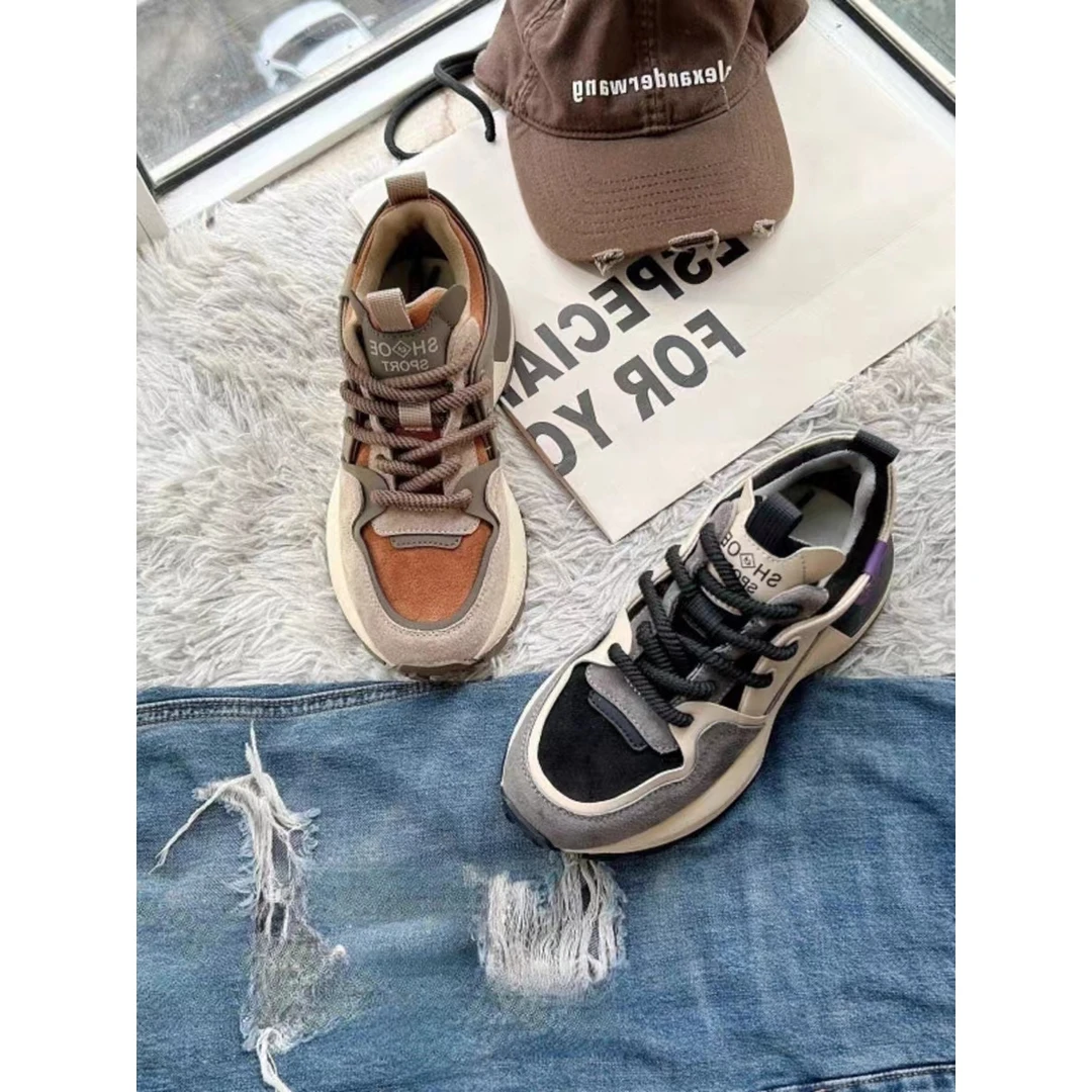 3309新款系带小树梅圆头休闲阿甘鞋