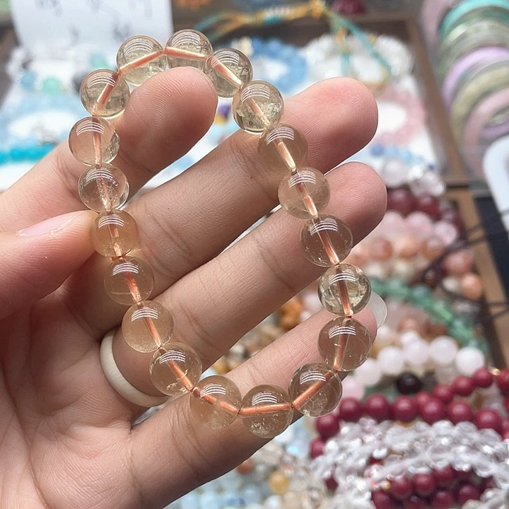 手链银S925镶嵌烟晶10.7咪黄水晶