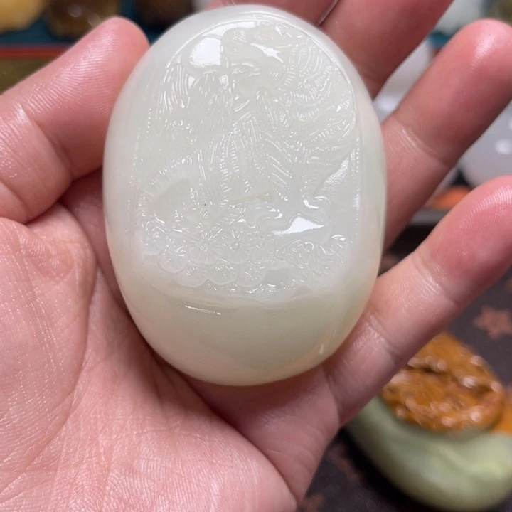 用***1石材天然方解石手把件不退换