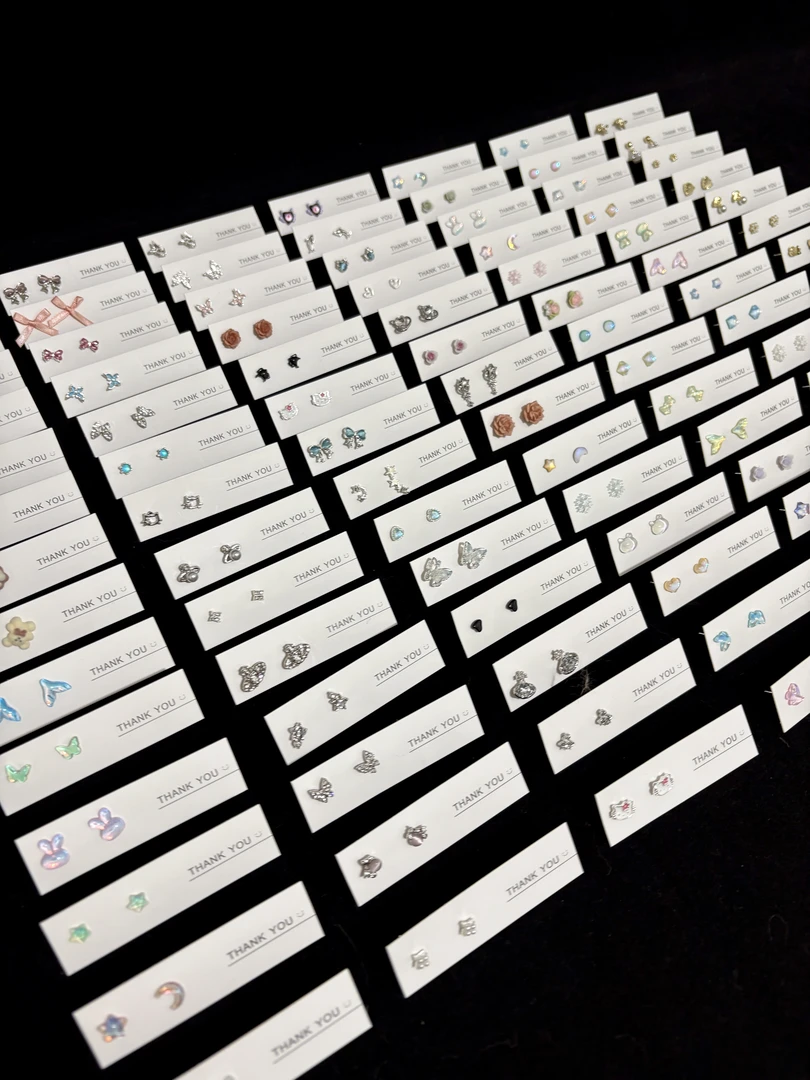 合金耳饰 精致耳钉对对碰许愿-拆后no退no换（九宫格对对碰）