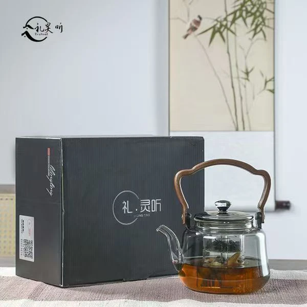 礼盒款新款蒸煮一体高品质高硼硅玻璃大容量提梁壶煮茶壶