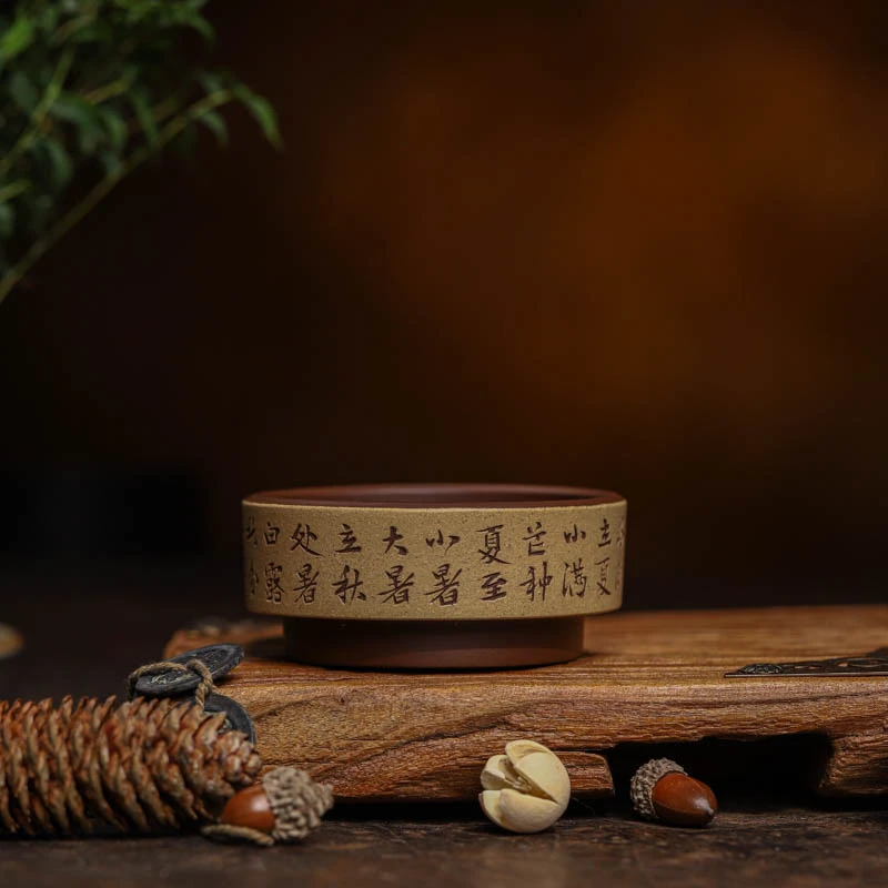 手工杯 | 九斋原创芝麻段（二十四节气）紫砂全手工主人杯