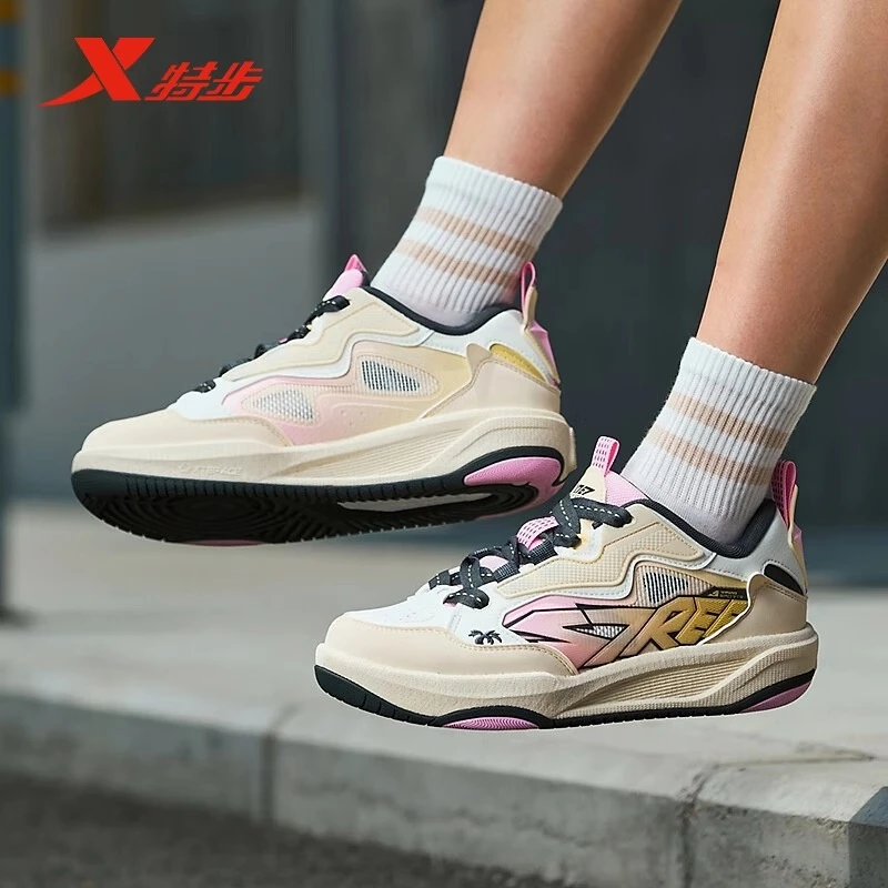 特步启浪CTR丨板鞋女鞋时尚潮流百搭休闲鞋网面透气女子运动鞋