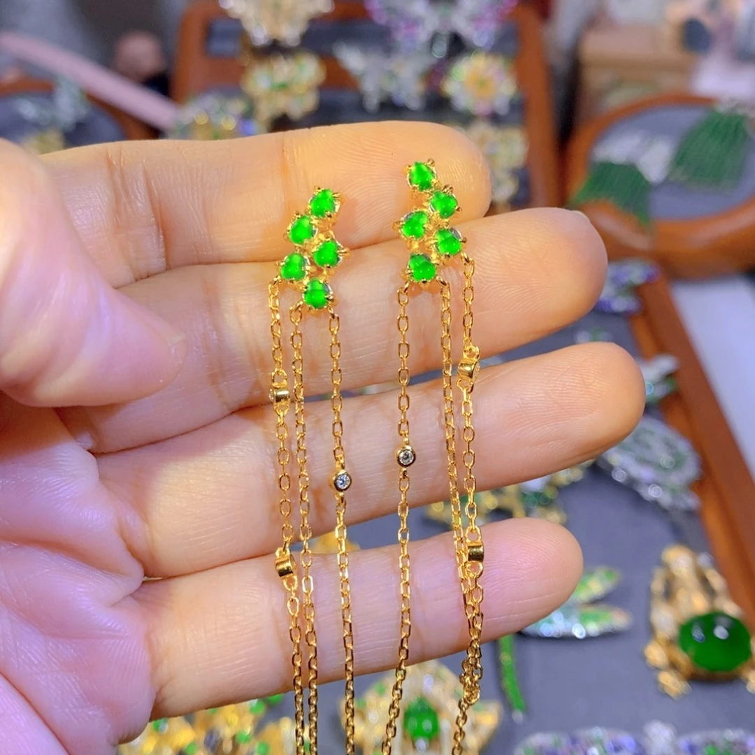 颈饰银S925镶嵌翡翠