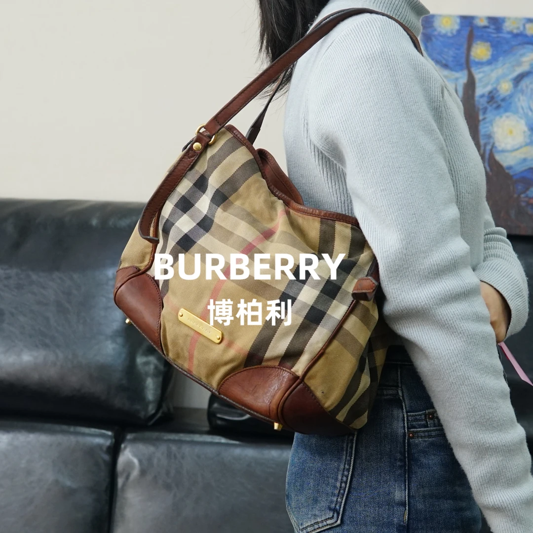 95新 BURBERRY/博柏利 巴宝莉/格纹单肩包/MP01317535/7535