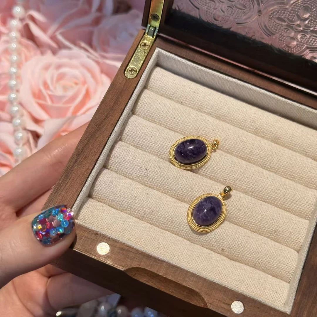 S925银紫龙晶吊坠W929