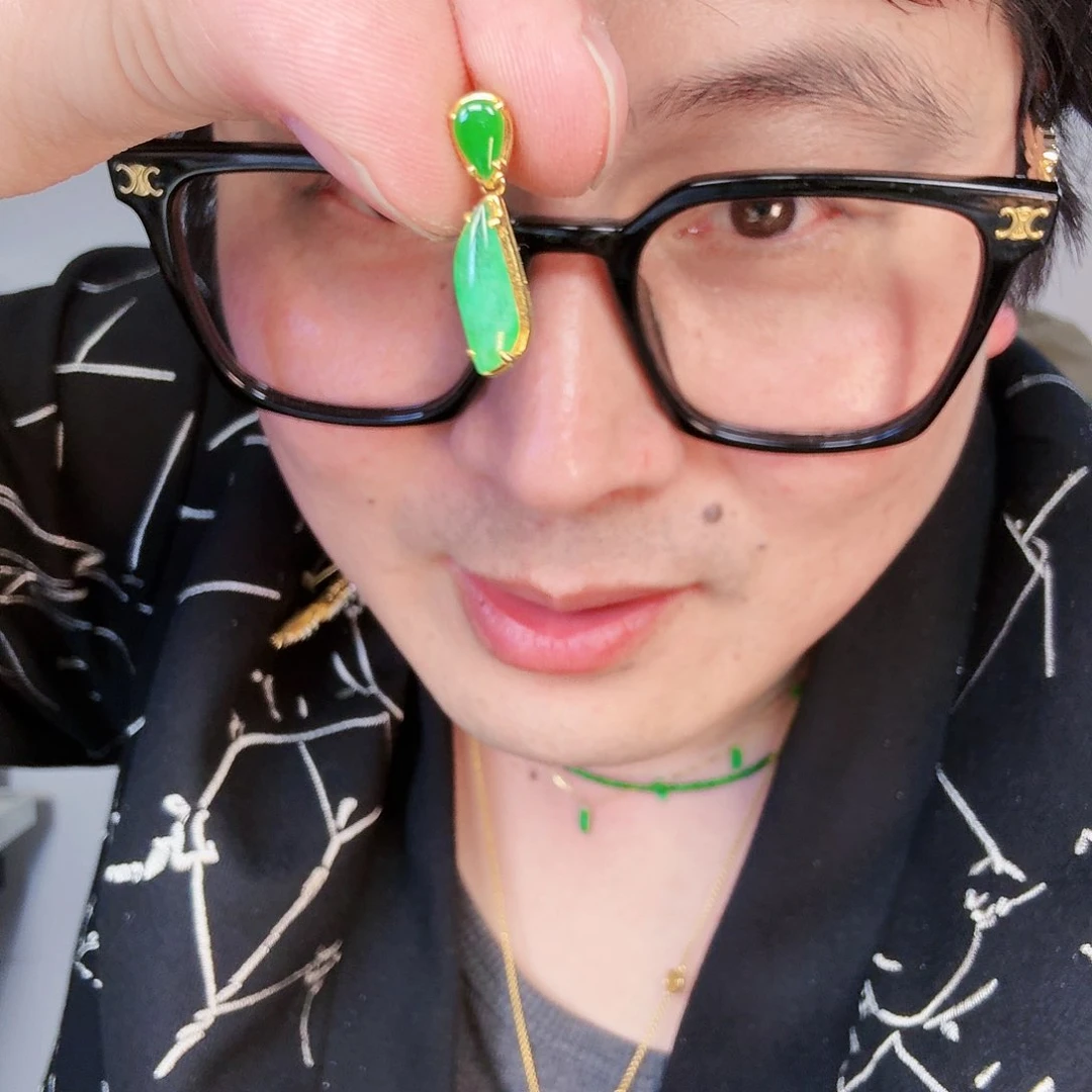翡翠颈饰18K金镶嵌一个