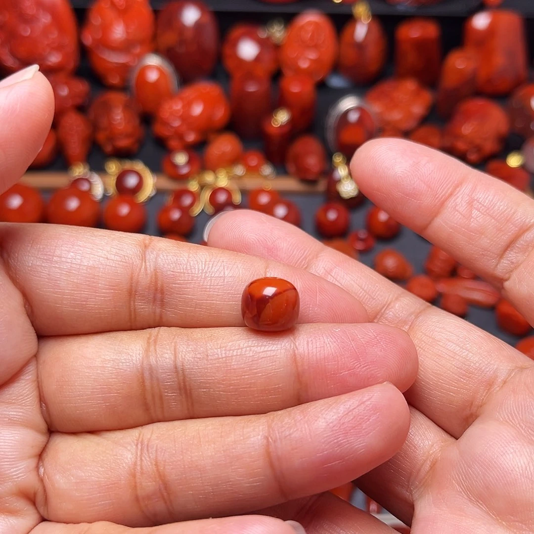 南红玛瑙未镶嵌配饰火焰纹老型10.2mm