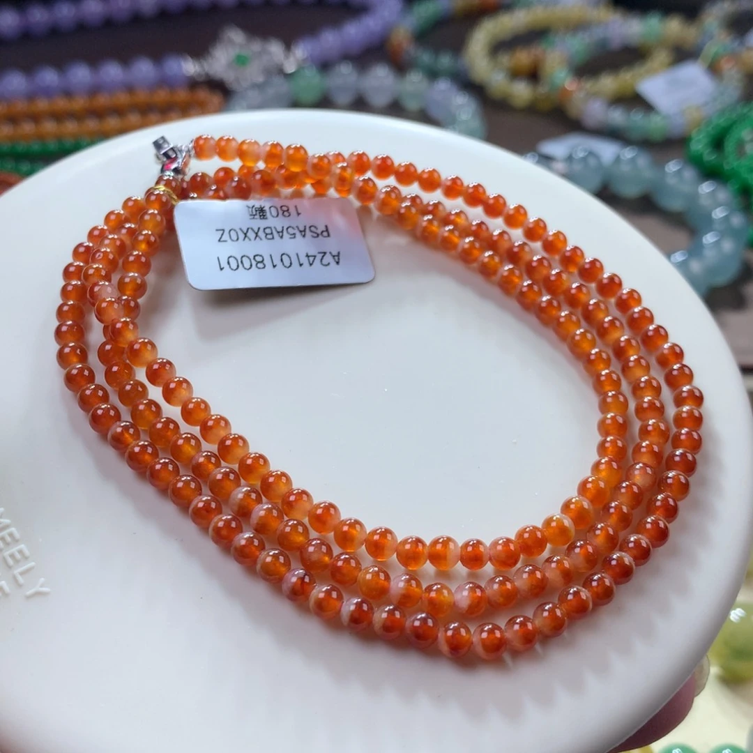 翡翠颈饰未镶嵌翡翠高冰冰红翡卡3.50+