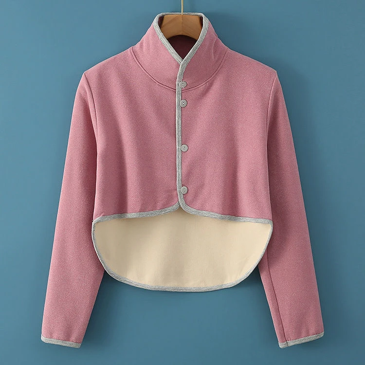 德绒保暖护肩坎肩睡觉秋冬中老年防寒长袖短袖后背加长月子外套