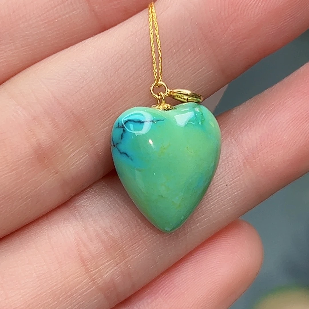 绿松石珠宝奇石18K金镶嵌