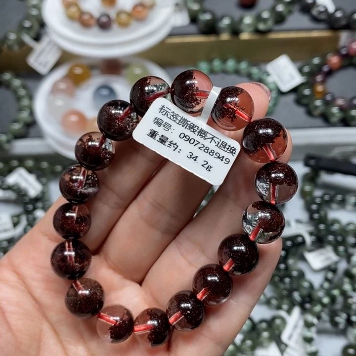 水晶未镶嵌手链红幽灵聚宝盆手链
