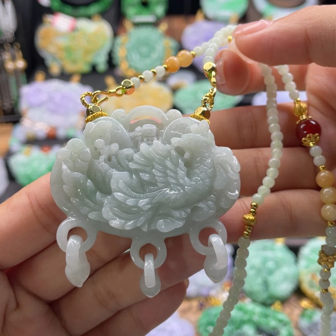 翡翠未镶嵌颈饰代编织