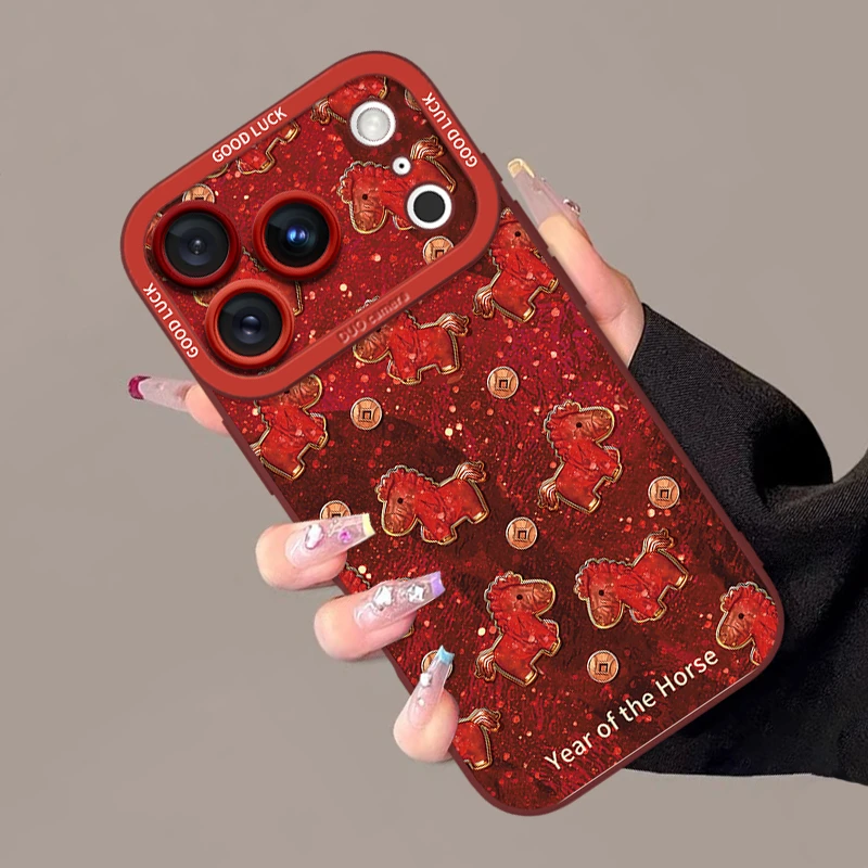鎏金鸿运马适用苹果17promax手机壳高级感苹果16pro全包马年爆款