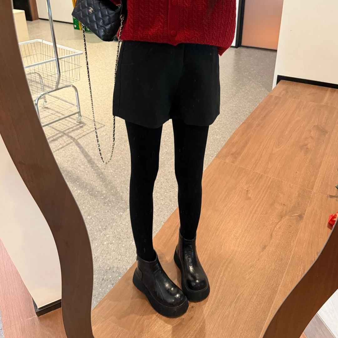 宿慕SUMU气质穿搭碟搭短裤新款2025冬季时尚洋气高腰显瘦短裤514