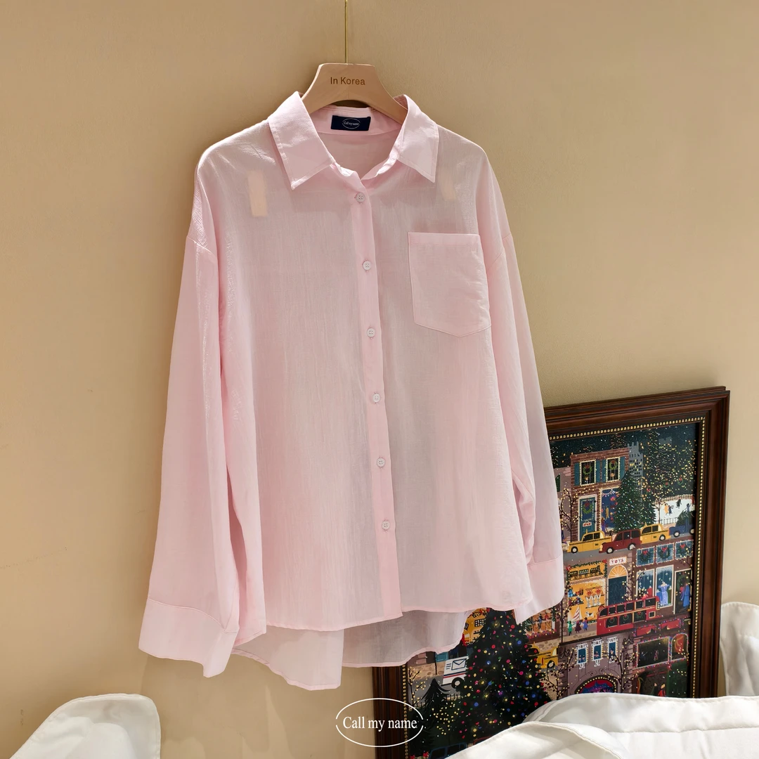 韩国代购. Call my name  素颜   田丝麻衬衫防晒L25050252