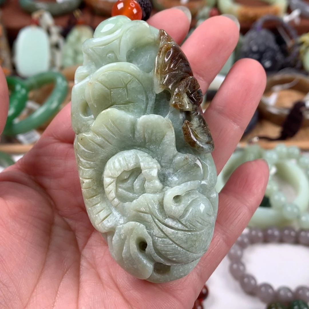 岫玉手把未镶嵌白菜