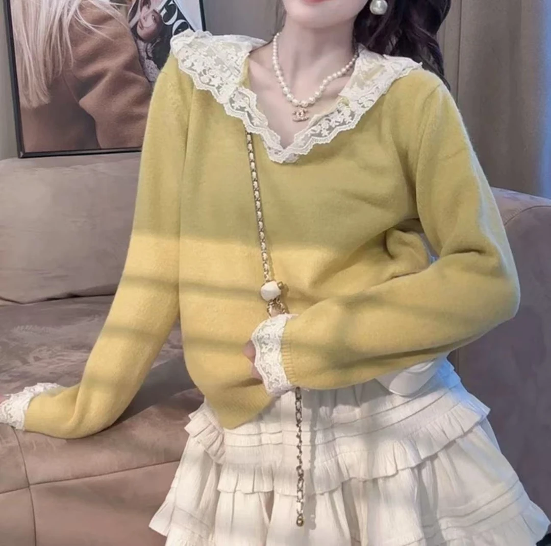 JY&JY橙子大大【七里香】冬季保暖蕾丝连帽毛衣上衣 16084