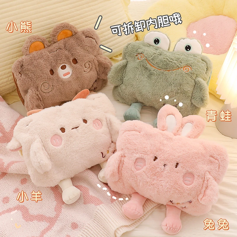 热水袋充电防爆可爱毛绒暖水袋女生用暖手宝暖宝宝敷肚子热敷专用