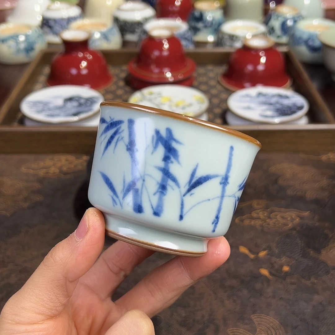 微瑕福利天青竹子容天杯