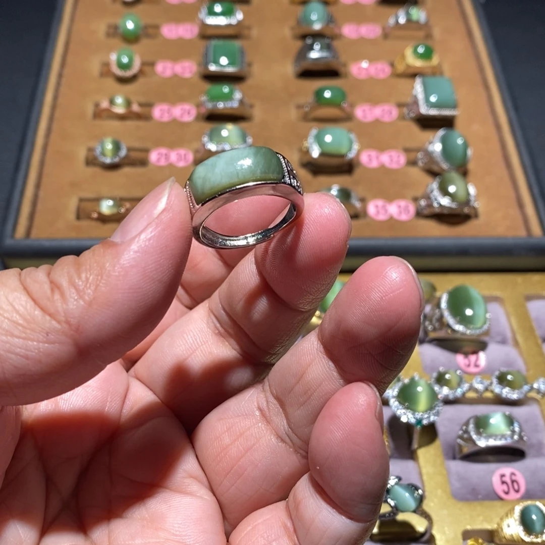 和田玉（碧玉）戒指未镶嵌