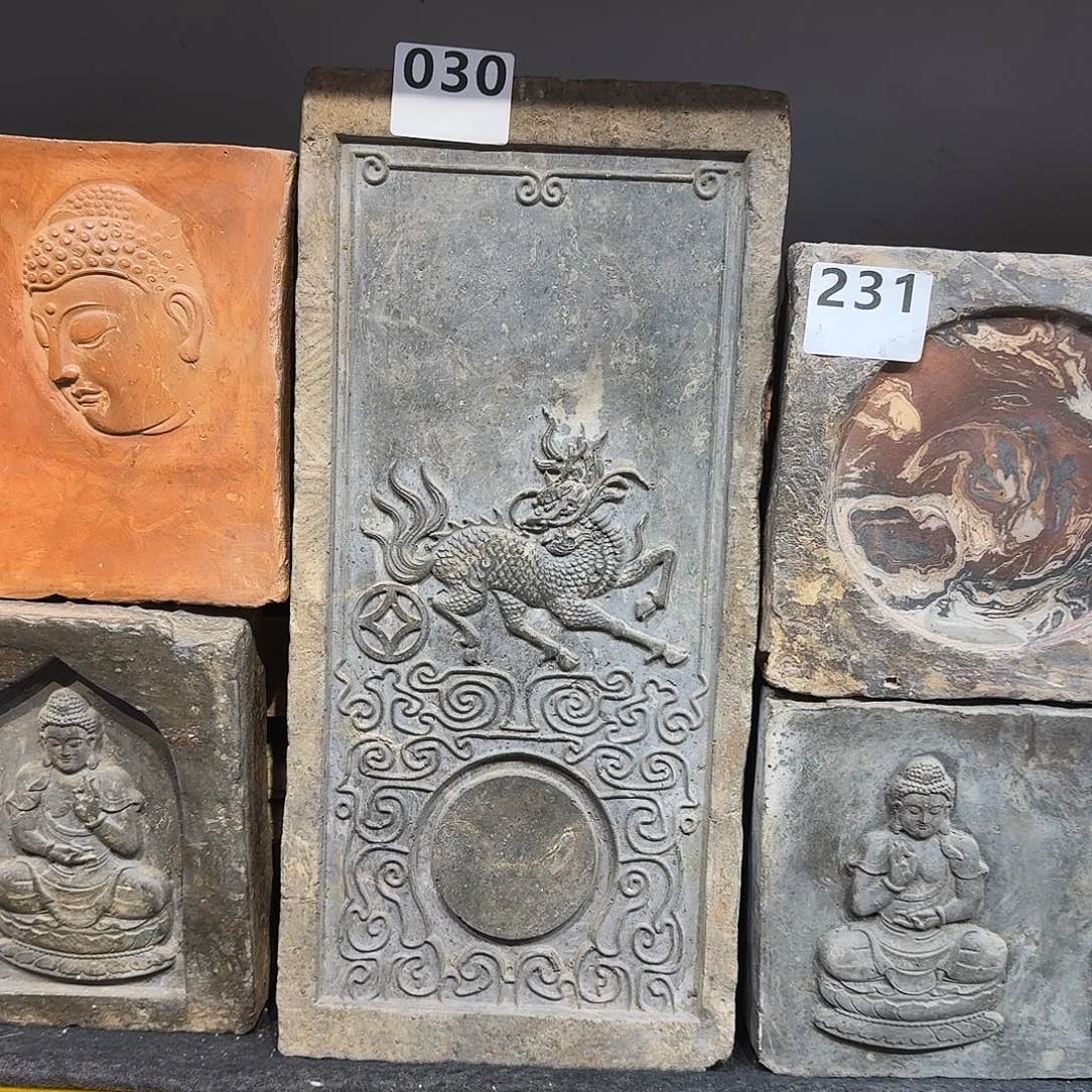 老砖后刻干泡茶台