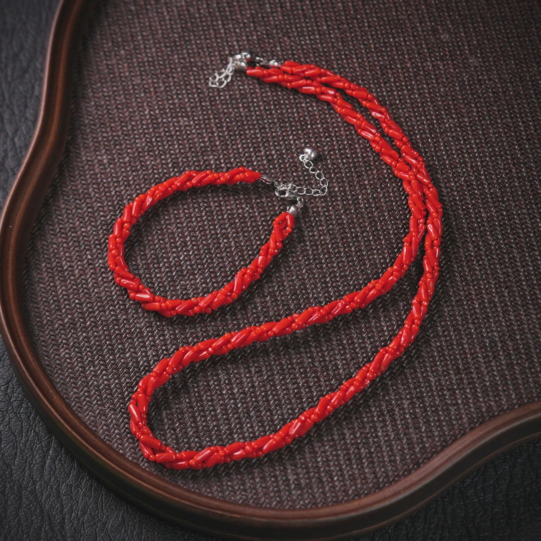 【诗蓉】·珊瑚S925银典藏级套装*T0156-TZ0011多样性发货