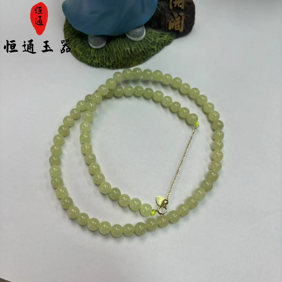 和田玉黄口项链规格约5mm-6-288