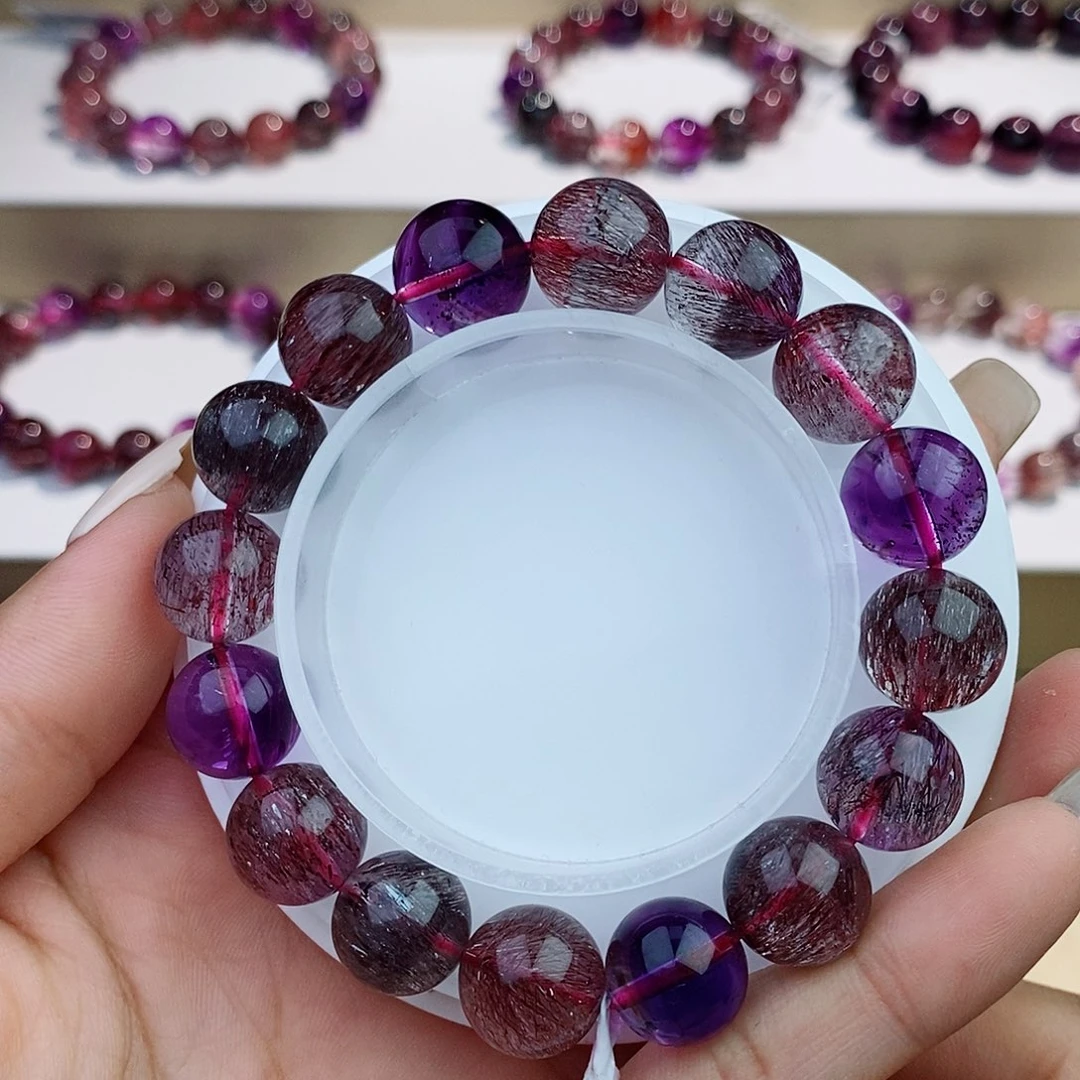 未镶嵌水晶手链黑加仑超七12+