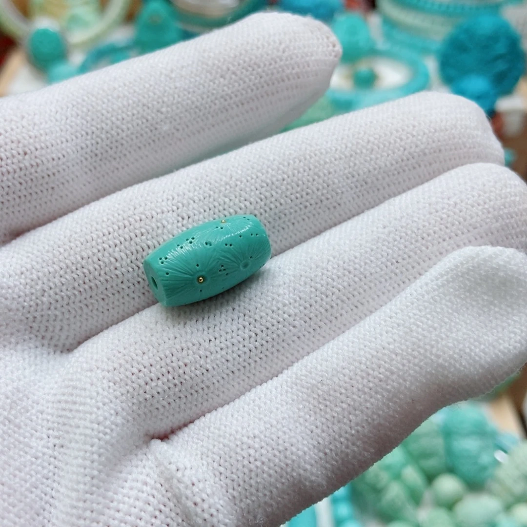 绿松石未镶嵌桶珠