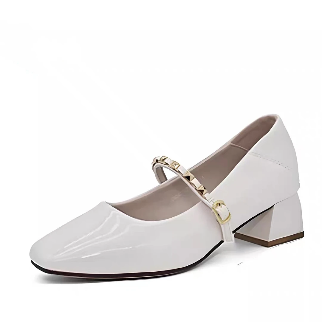 新款1028小方头方根玛丽珍鞋24Q