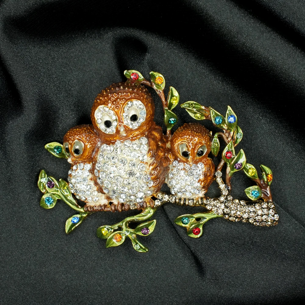 B&W图册款猫头鹰家族胸针[2502111-079]