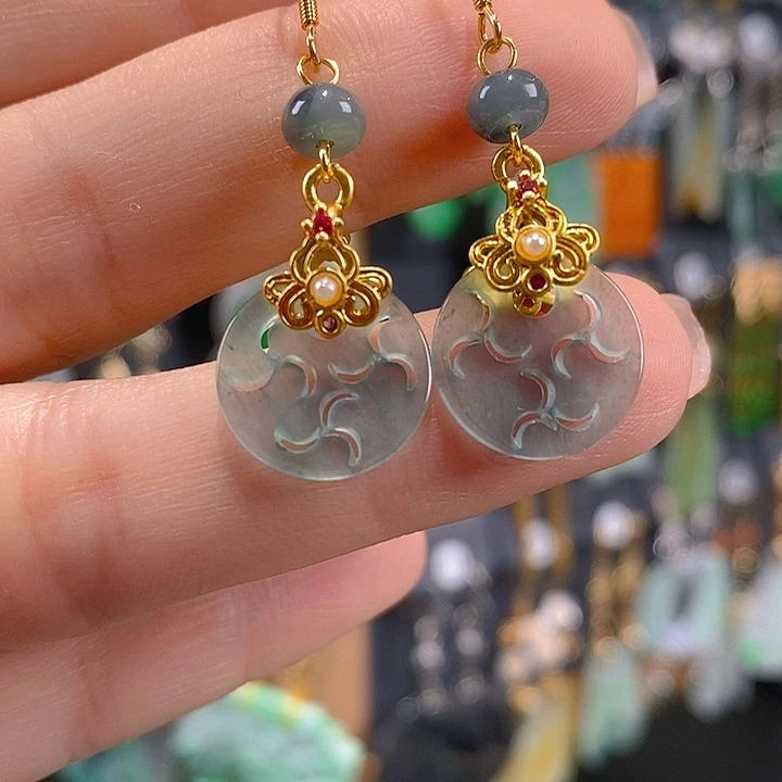 翡翠未镶嵌耳饰翡翠