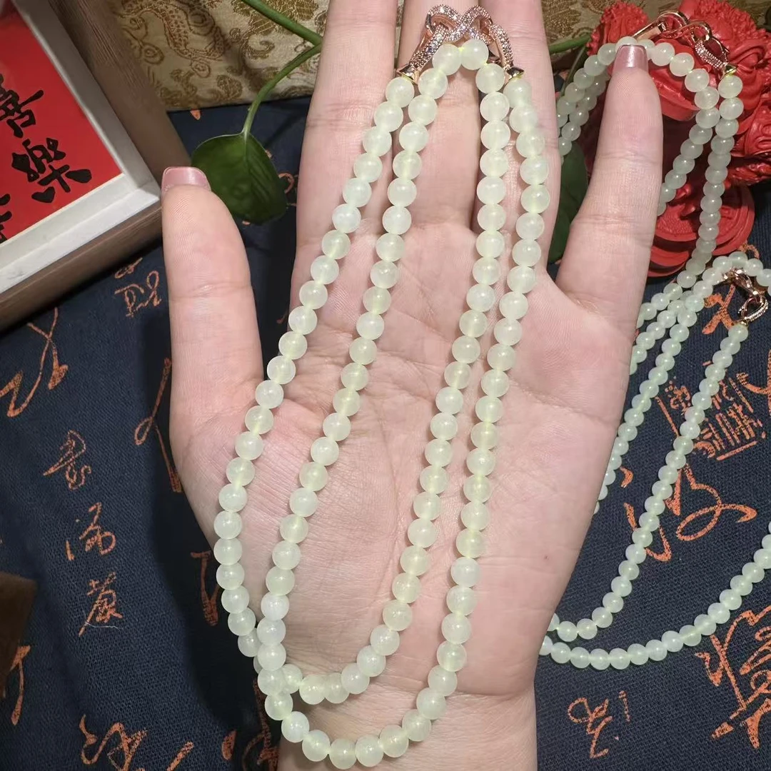 【风哥珠宝】和田玉蜂蜜水项链 约6MM 多样性发一件 X02