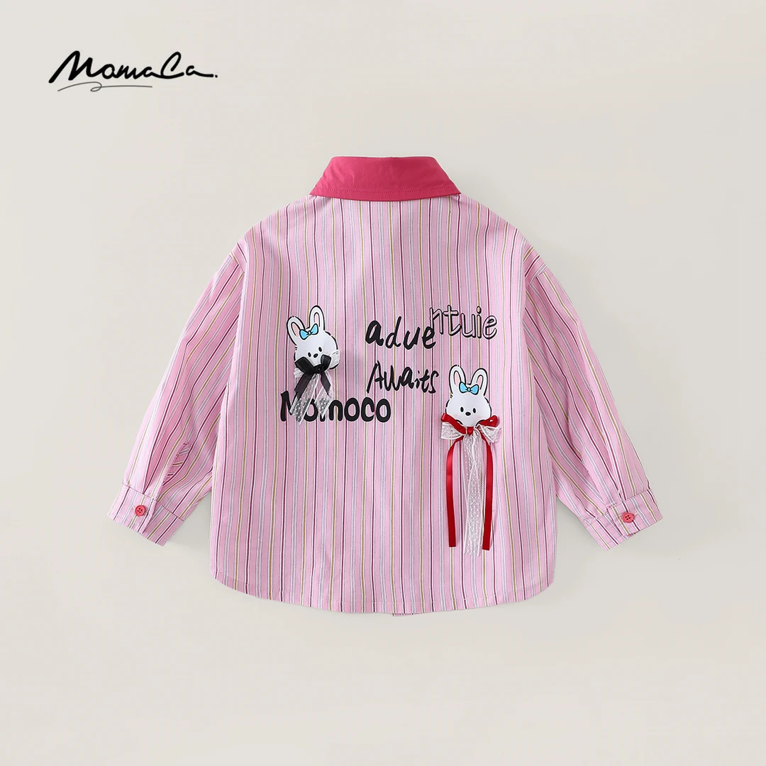 MOMOCO女童秋季新款时尚可爱芭比兔洋气翻领衬衫77730234002