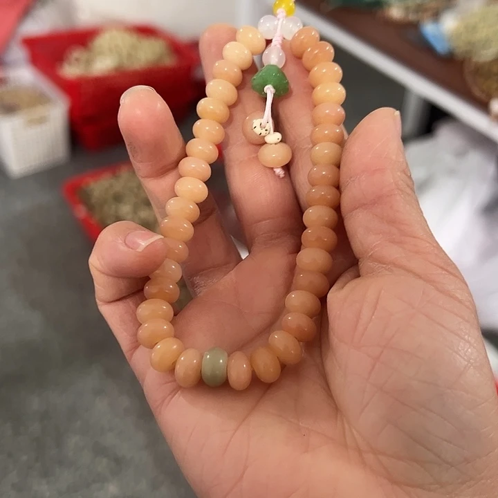 吊坠白玉菩提粉色手机链