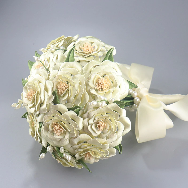 手工diy新娘婚纱凝香玫瑰手捧花缠花材料包大力水手爱菠菜有教程