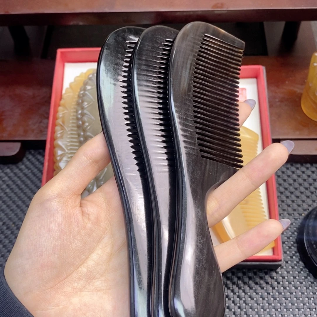 纯手工制作纯牛角梳子