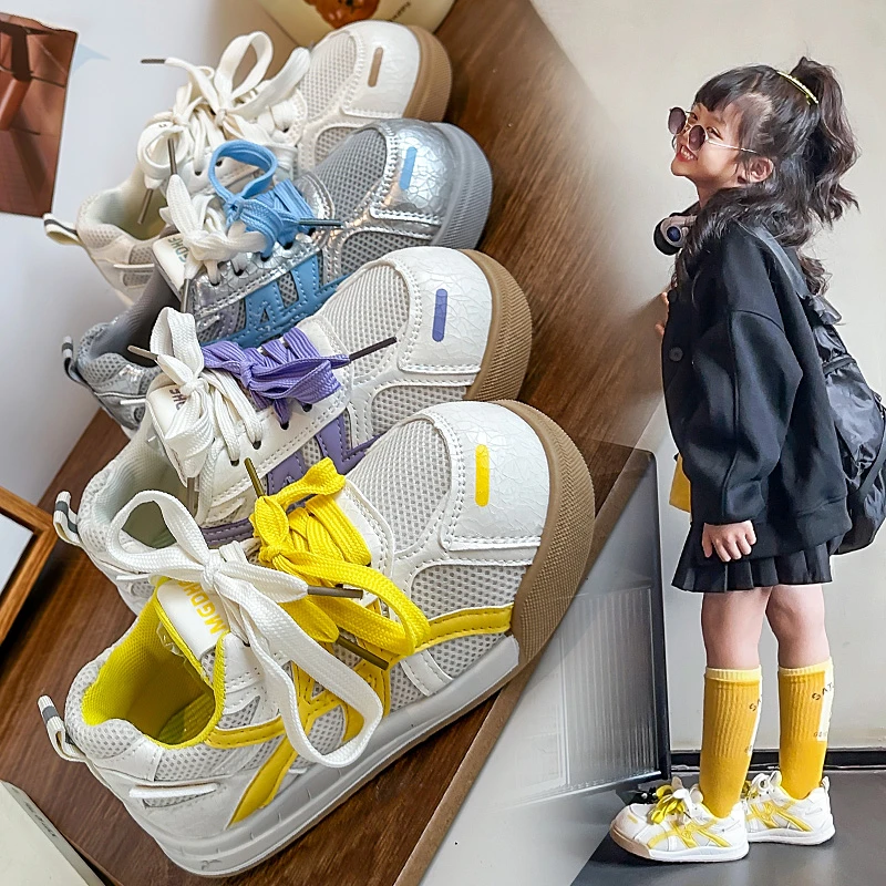 女童运动鞋2025春秋新款儿童德训鞋时尚透气学生阿甘鞋男童板鞋潮
