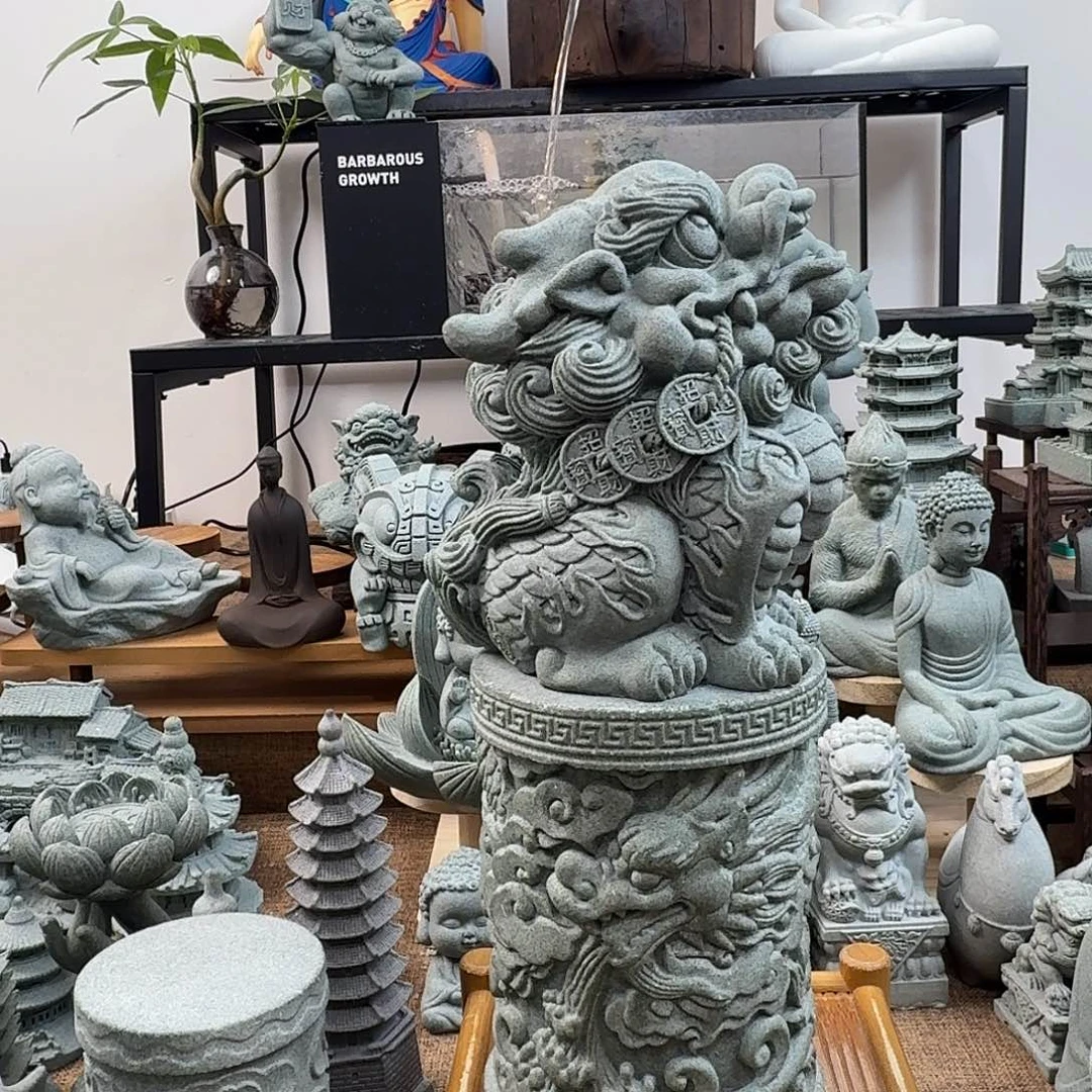 石材青砂石新款龙➕龙柱15