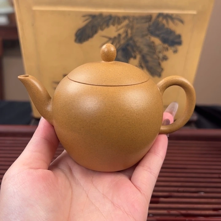 茶壶紫砂金黄段大彬鹅蛋170cc