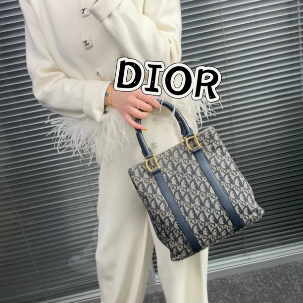 95新 DIOR/迪奥 TH743 托特老花 帆布琴谱单肩腋下包